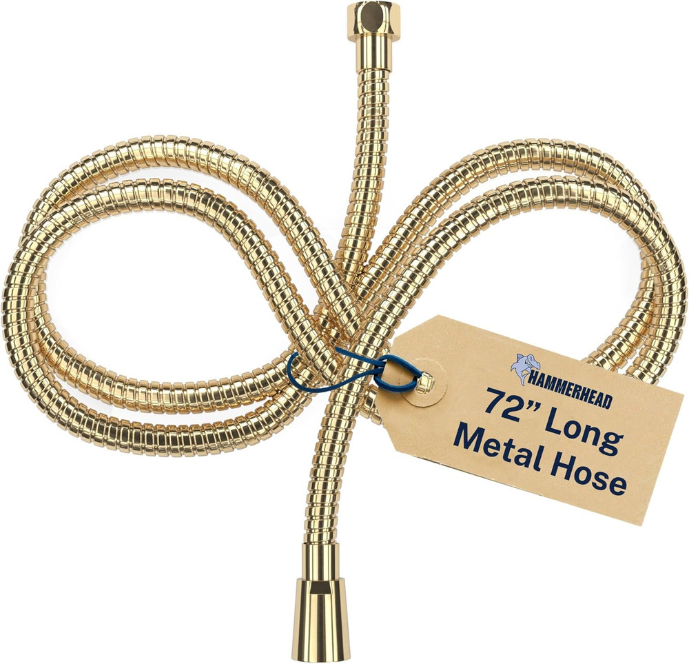 Solid Metal Shower Hose Attachment for Showerhead, Extra-Long 72-Inch Universal