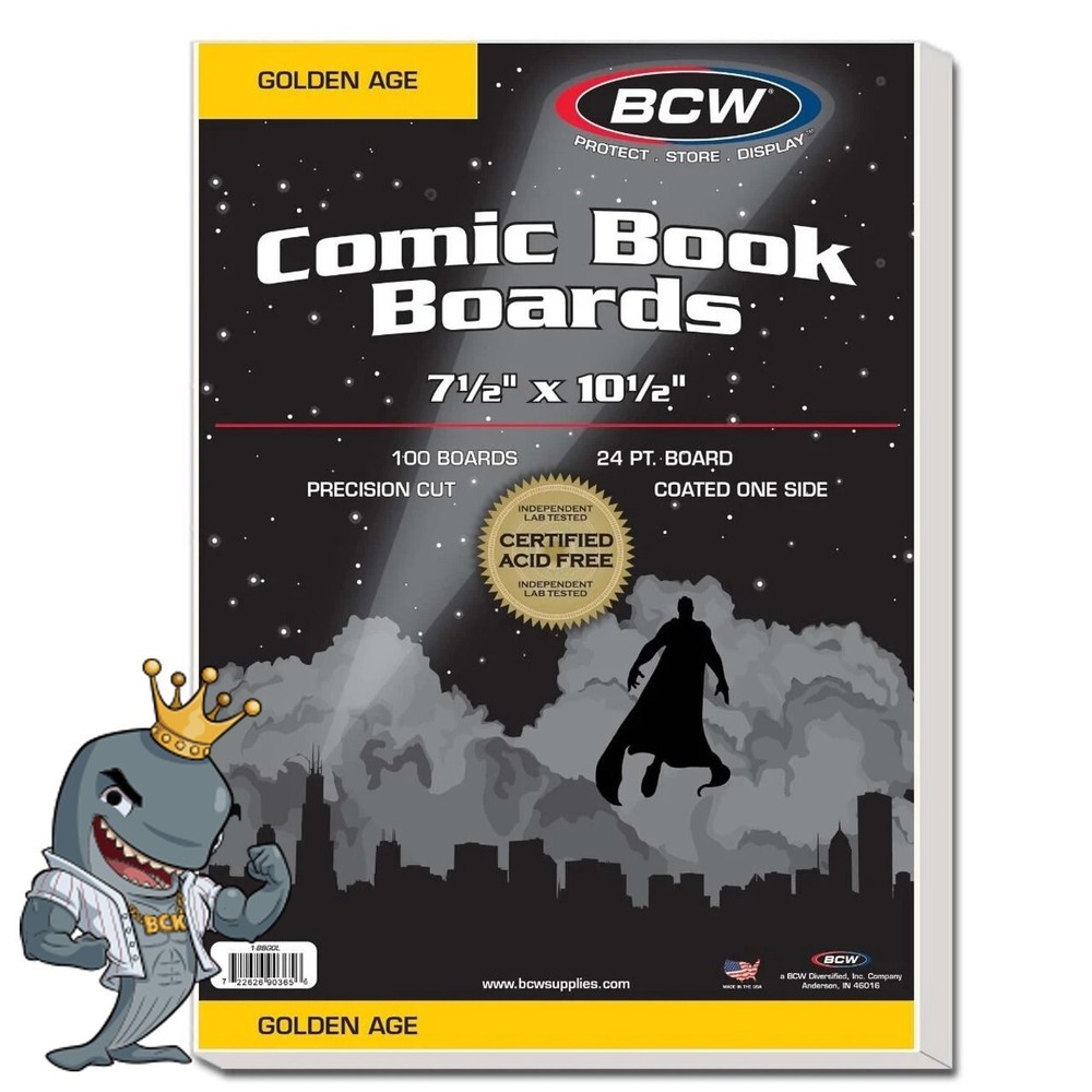 BCW Golden Comic Backing Boards 100ct Pack FREE SHIP