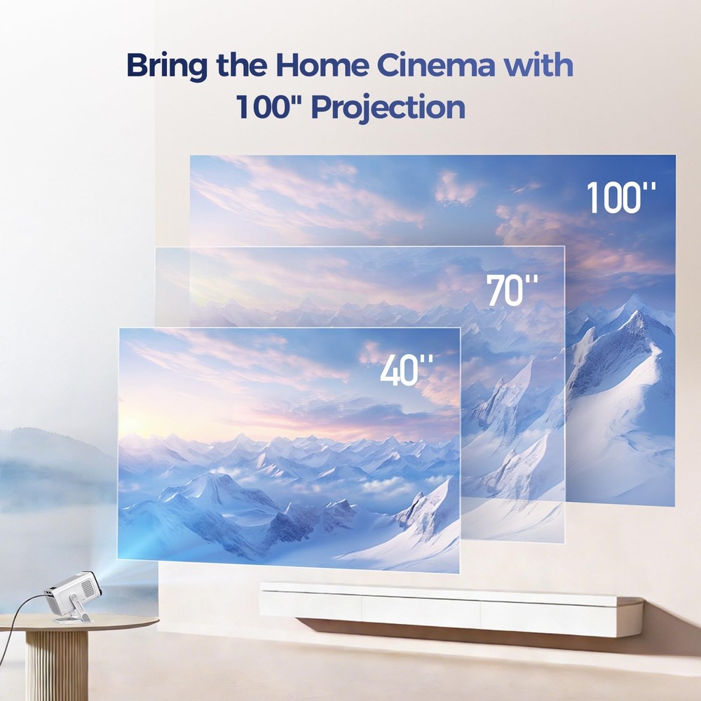 [Built-in Apps & 2026 Upgraded] Mini Projector with WiFi and Bluetooth,Native...