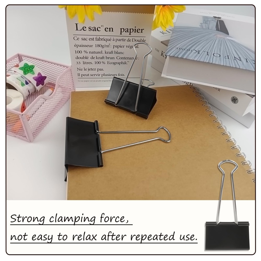 Extra-Large Binder Clips set 3-Inch Heavy Duty Paper Organizer 12 Pack
