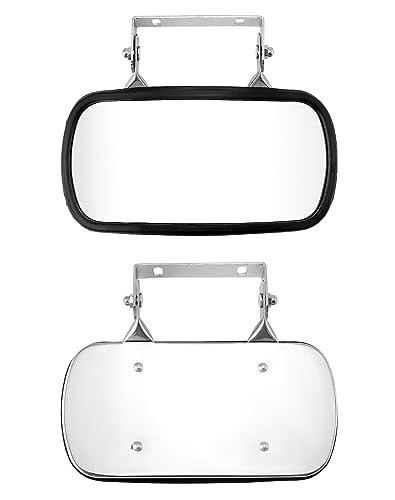 Stainless Steel Convex Mirror, Over Door Rectangular U-Bracket Rearview
