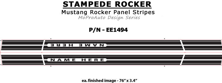 Lower Rocker Panel Stripes Factory Style Decal Graphics 2010-2014 Mustang Text