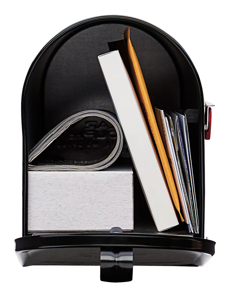 STEEL MAILBOX Standard Size Post Mounted Black