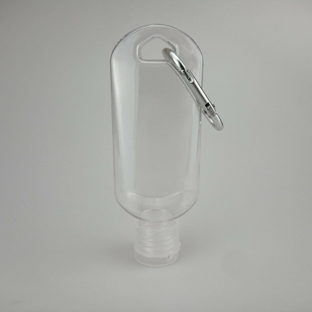 50ML Empty Leak proof Flip Cap Refillable Bottle with Key chain Hook Carabiner