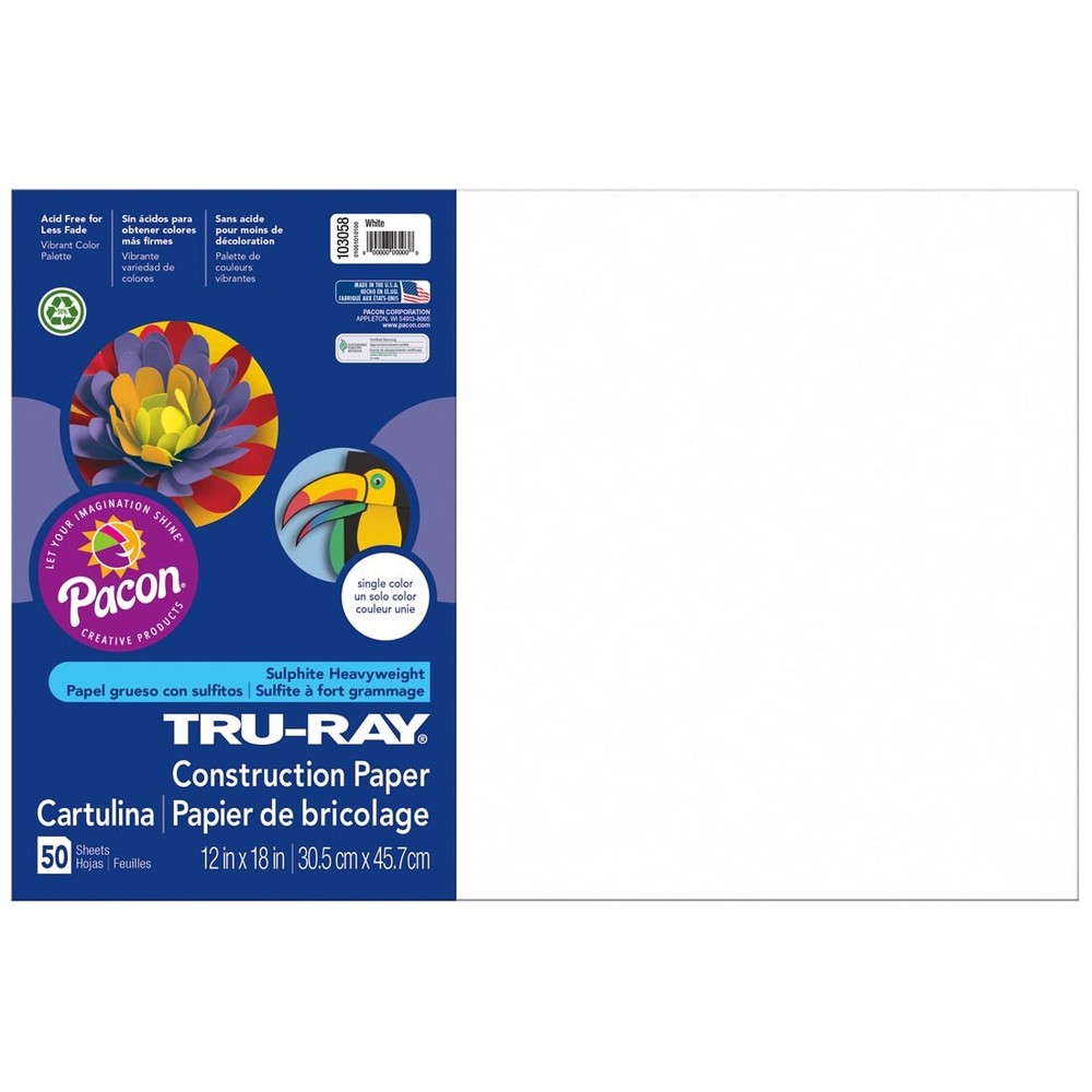 Tru-Ray Construction Paper 12x18" White