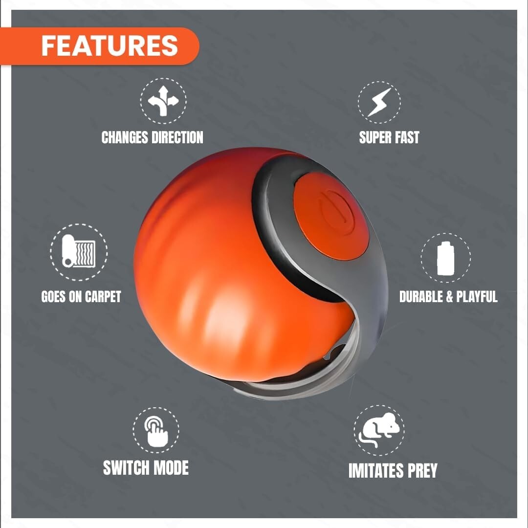 Speedy Tail 3.0 Pet Toy, 2025 New Automatic Moving Dog Balls Blue & Orange 2PCS