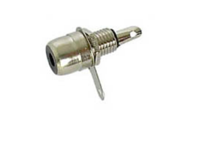 [ Whadda Velleman CA055B ] Nickel-Plated RCA Panel-Mount Jack - Black