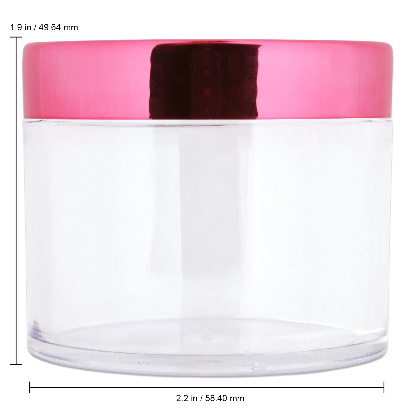 2oz/60g/60ml High Quality Acrylic Container Jars - Clear with Rose Lid