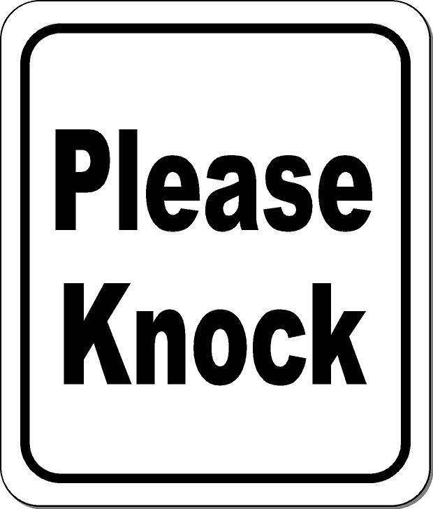 Please knock classic Aluminum Composite Sign