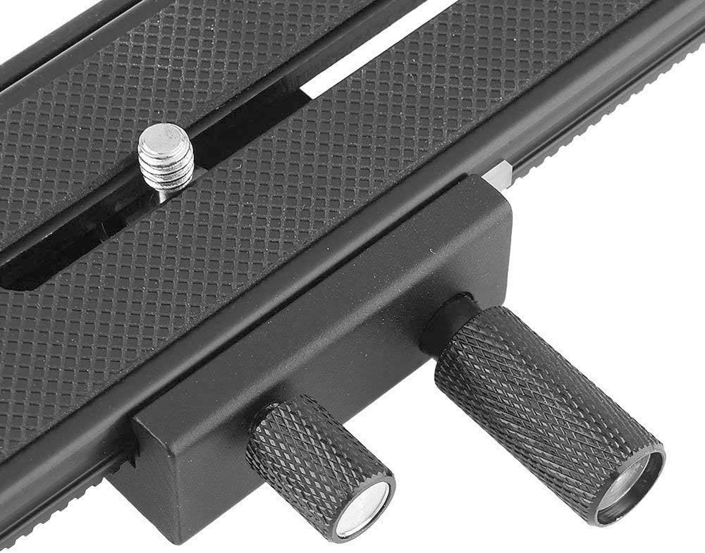 Two Way Macro Focus Rail Slider 16cm for Close Up Photography Adjustable Knobs