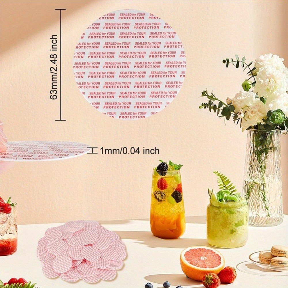 about 200pcs Flat Round Foam Lid Liners Pressure Sensitive Seals