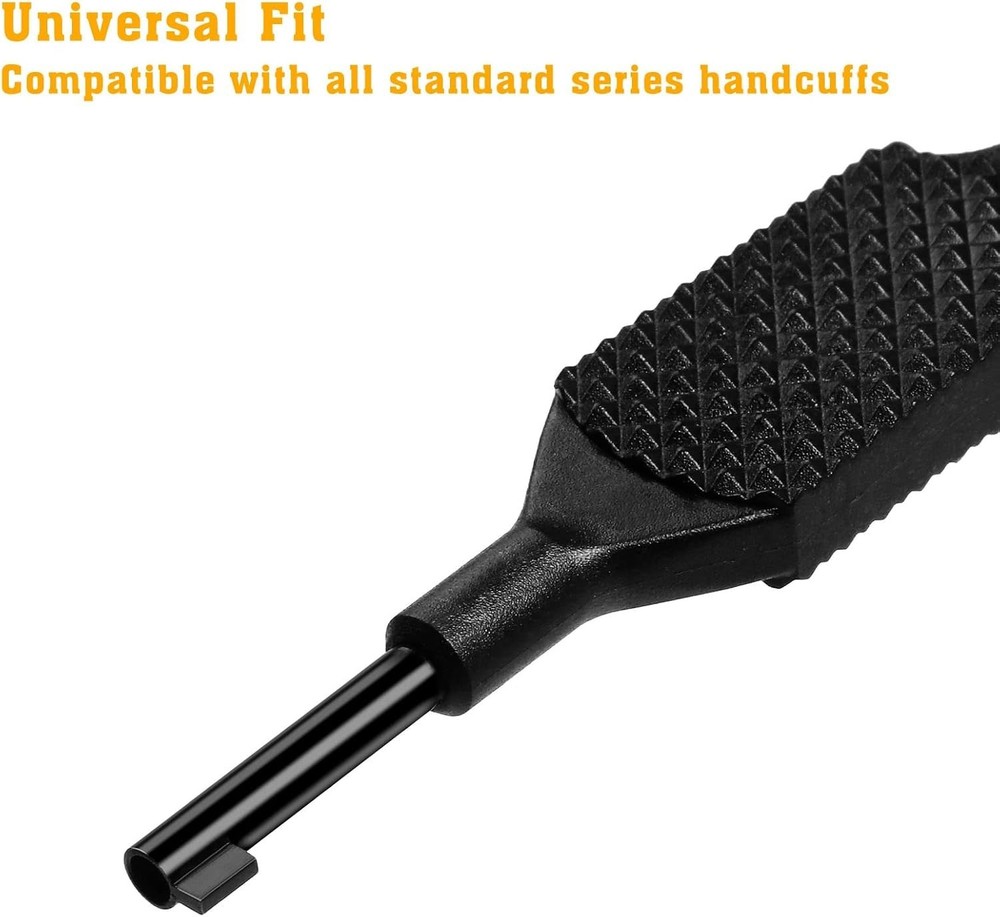 Durable Black Swivel Handcuff Key with Detachable Keyring