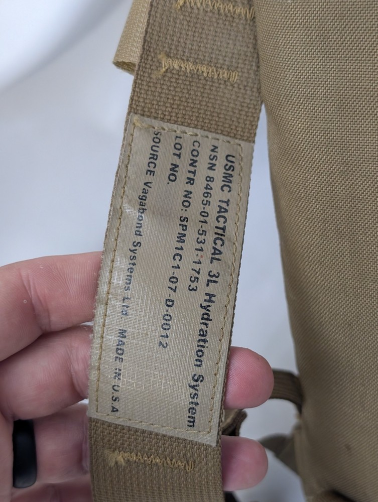 USMC Tactical SOURCE 3L Hydration System Pack - Used
