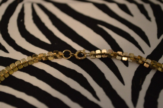 Gold Tone Mesh Chain Necklace