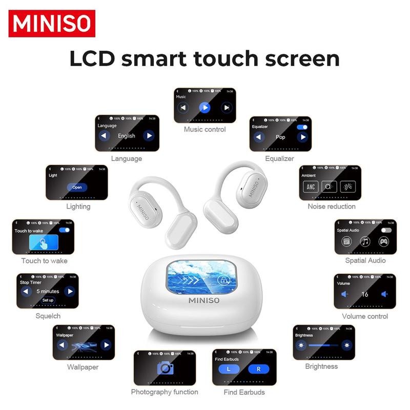 MINISO X30 Wireless Earbuds Bluetooth Headset AI Translator Headphone LED Screen