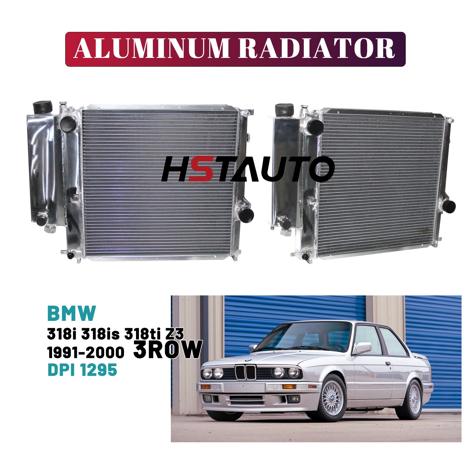 MT For BMW 318i 318is 318ti Z3 1991-2000 L4 L6 2.0 1.9 3Row Aluminum Radiator