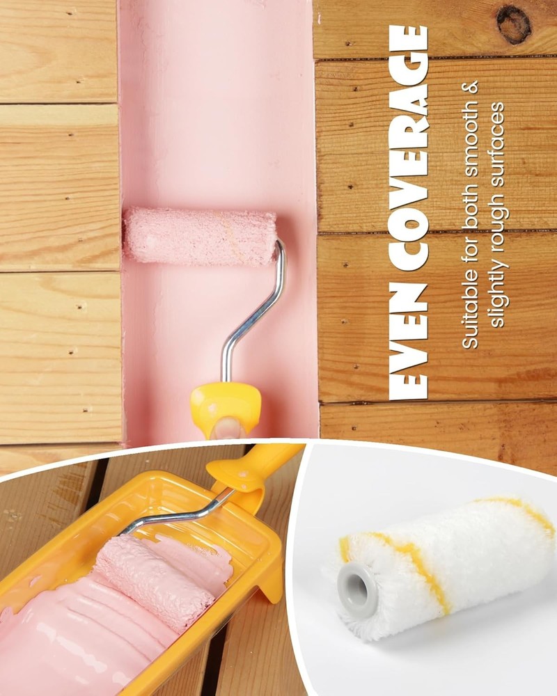 Voomey Paint Roller Kit, 2 Inch Microfiber Paint Roller Covers 12 Pack, Small Pa