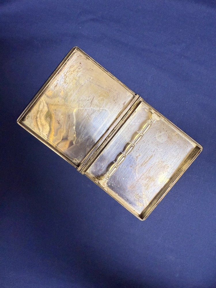 Vintage Japanese 950 Silver Cigarette Case – Hand Engraved Abstract Pattern