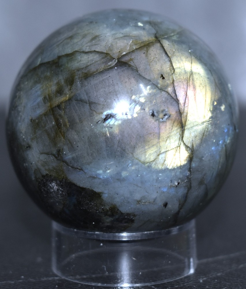 Beautiful Labradorite Sphere w/Stand 2"/191 Grams