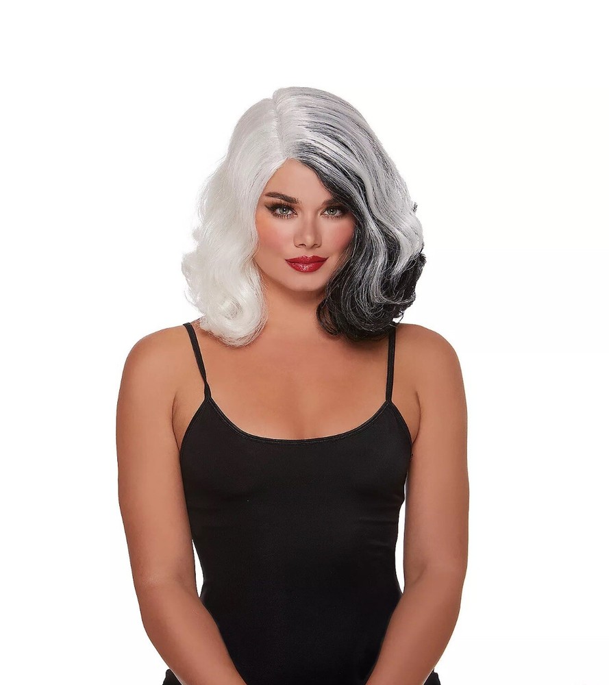 Split Hues Glam Wig Black White