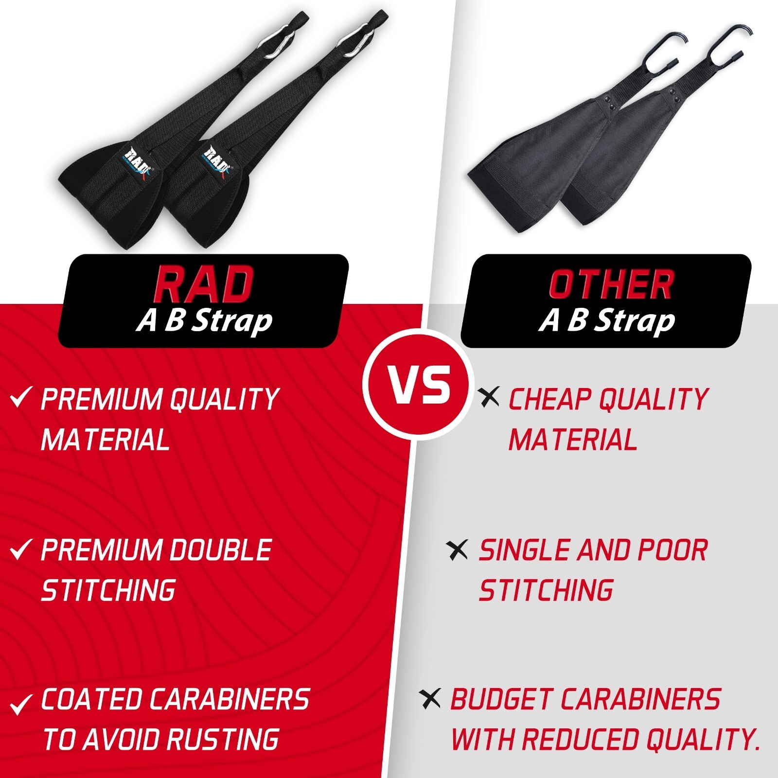 Ab Straps Adjustable Hanging Abdominal Pull Up Bar Muscle Building Fitness RAD