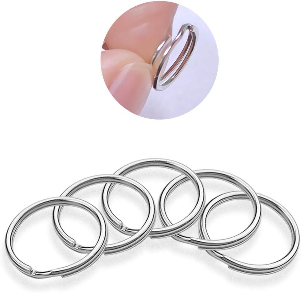 100Pcs Split Ring,Small Key Rings Bulk Split Keychain Rings DIY Craft Metal-12Mm