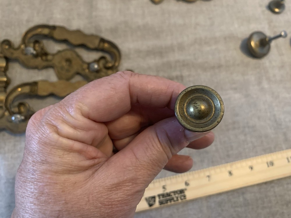 VTG Roll top Drawer Pulls And Knobs Antique Bronze/Brass Finish