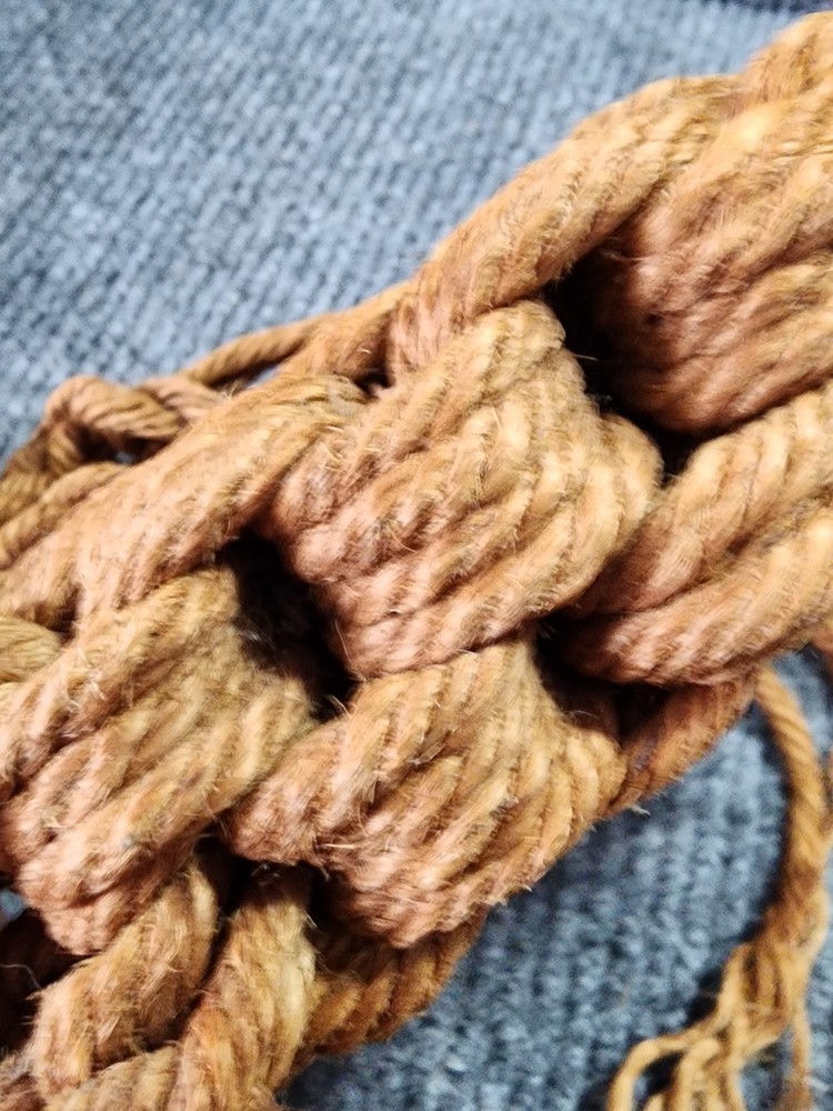 Large Jute Macrame Plant Hanger Side Table 46" Long