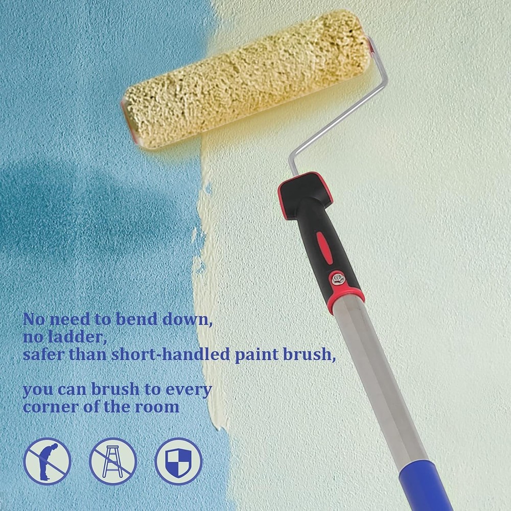 Paint Roller,4 FT Brush kit Multi-Function Roller with House 4 Feet