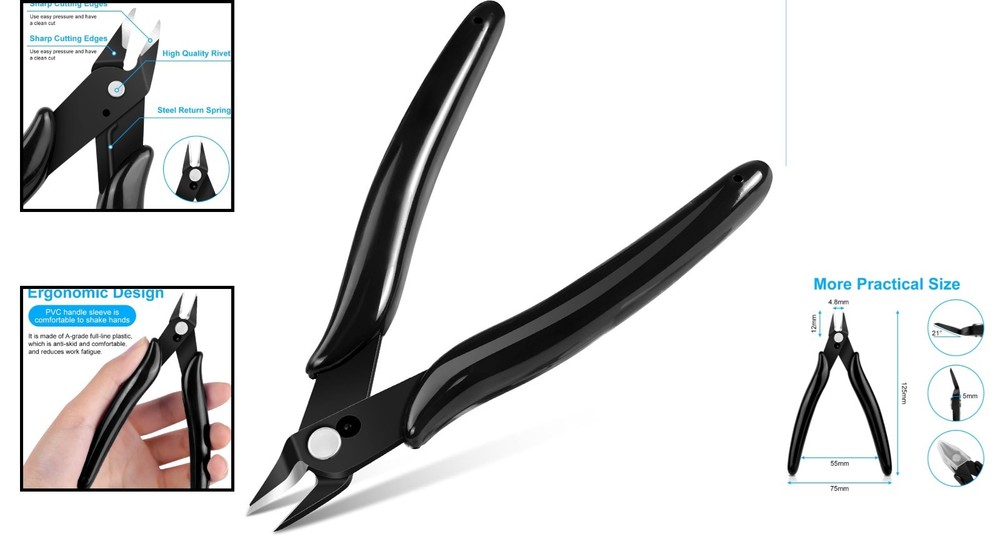 Versatile 1PC Diagonal Cutters for Crafting, Electronics & Jewelry - Safe Design