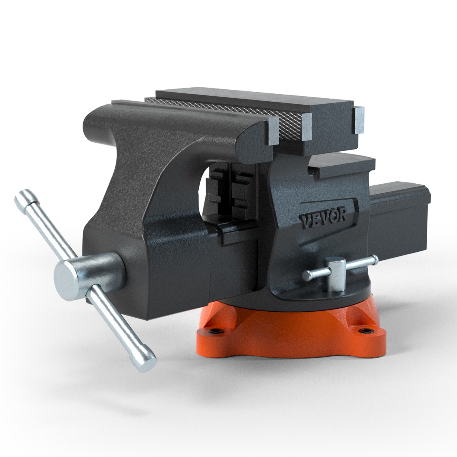 6.5" Bench Vise w/ 360°Swivel Locking Base & Two-way Jaw Ductile Iron