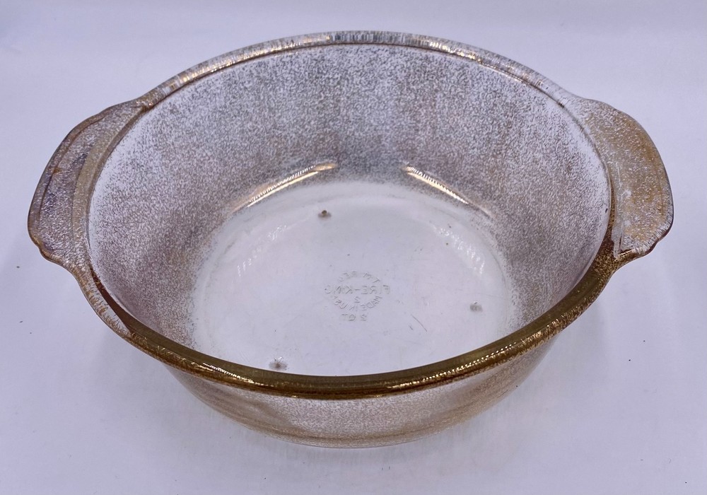 Fire King Casserole With George’s Briars Fruit Pattern. 2 Quart.