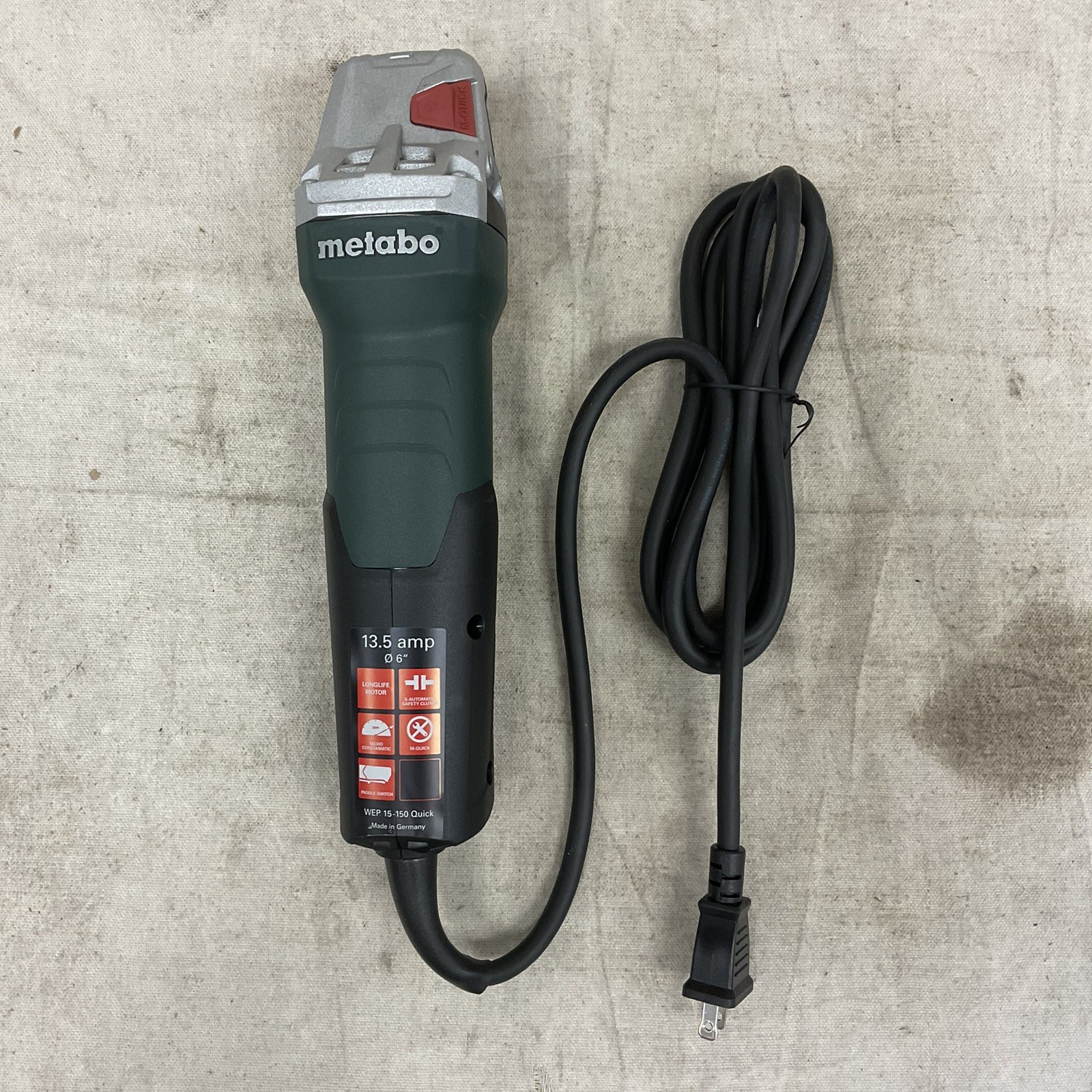 METABO WEP 15-150 QUICK Angle Grinder 13.5A 9600rpm 6" Wheel 120V