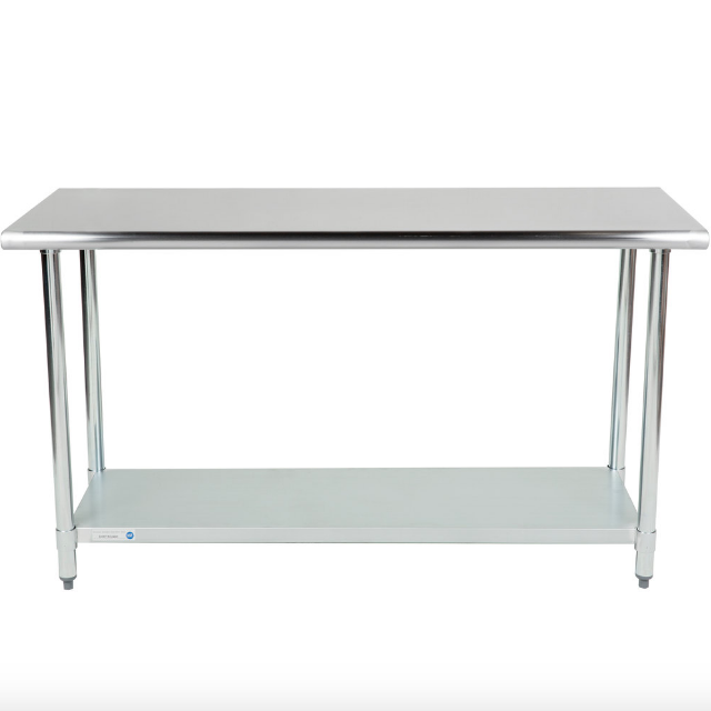 24" x 60 Adjustable Table Work Prep Undershelf Restaurant Indoor Stainless Steel