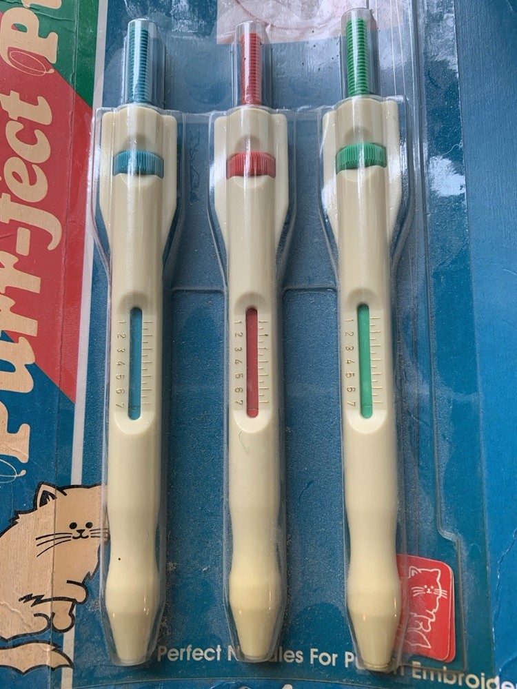 Purr-fect Punch Embroidery Needle Set Threader New Small Medium Large Threader