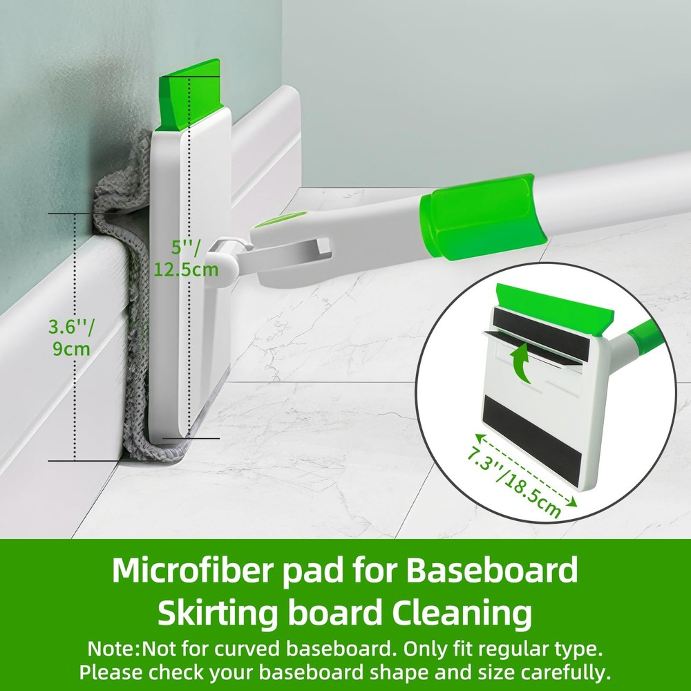 Baseboard Cleaner Tool with Handle, Extendable Long Handle Baseboard Floor Clean