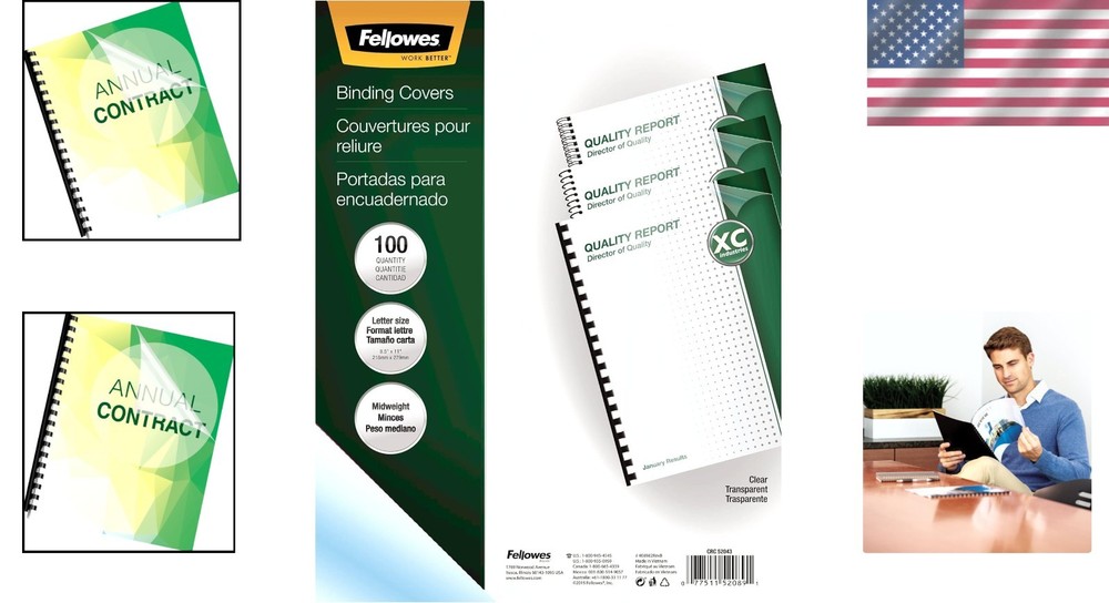 Durable 8mil Clear Document Covers for Letter-Sized Presentations - 100 Pack
