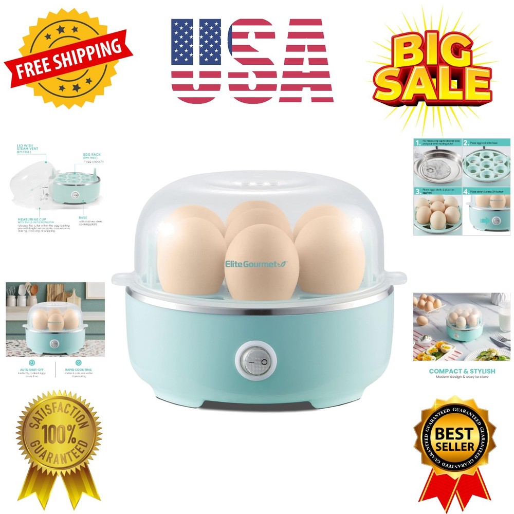 Easy Egg Cooker Electric 7-Egg Capacity, Soft, Medium, Hard-Boiled Egg Cooker...