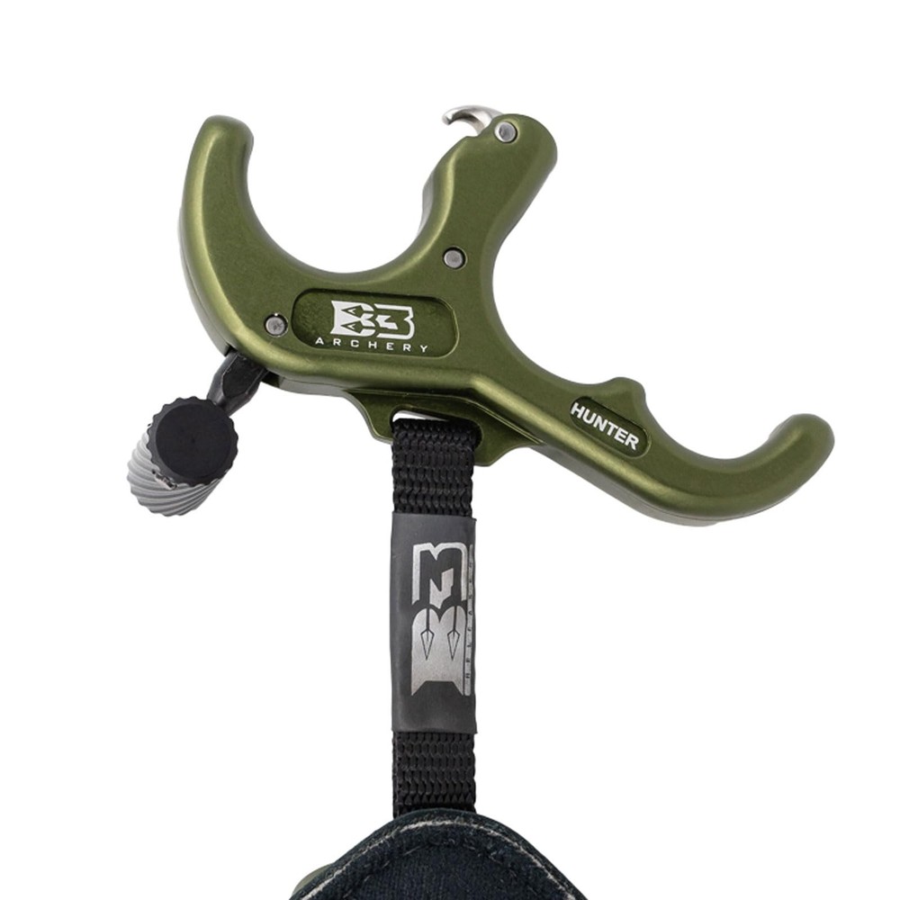 B3 Archery Exit Hunter Release Aid Three Finger Thumb Button with Wrist Strap
