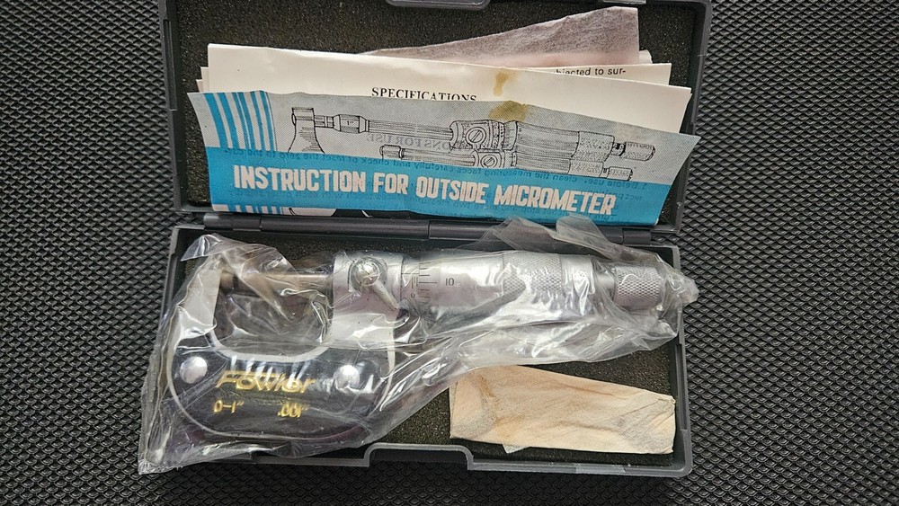 Fowler  Tools and Instruments #52-254-001 Swiss Style 0-1" Outside Micrometer