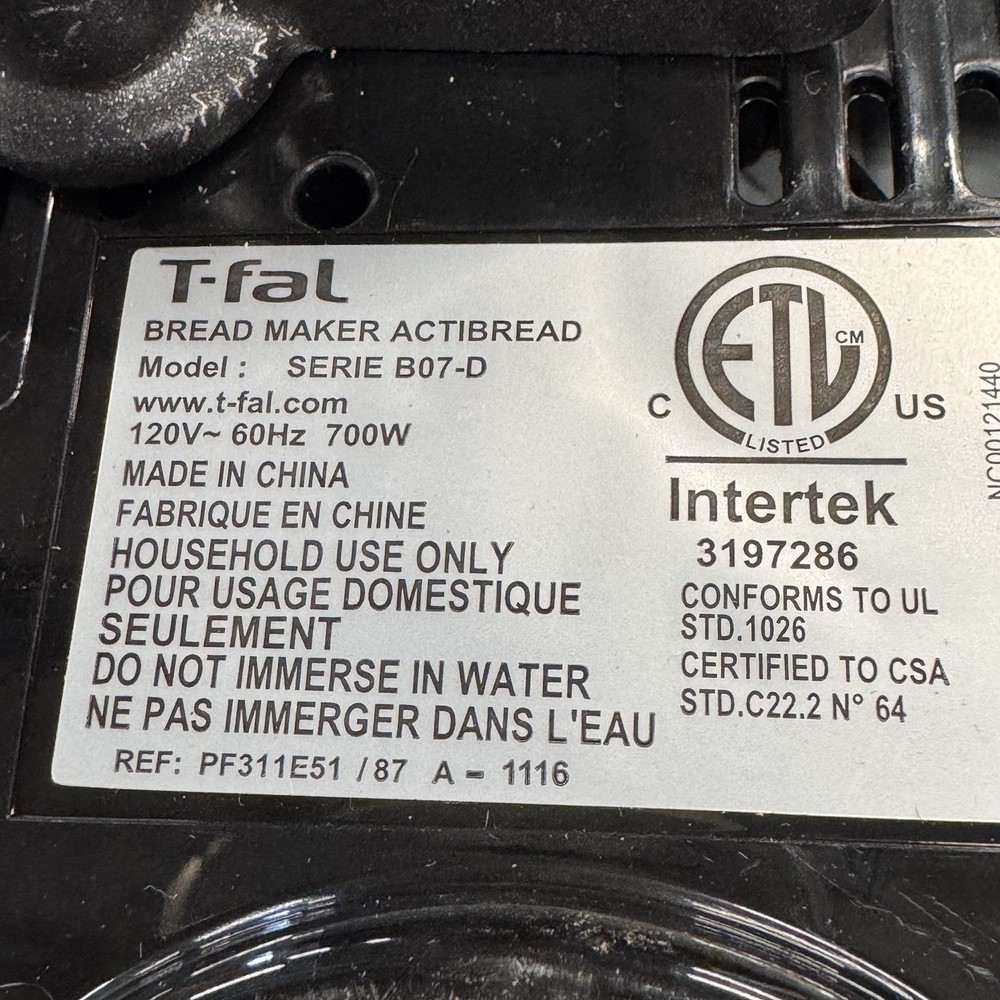 T-fal Bread Maker Actibread SERIE B07-D Replacement Paddle