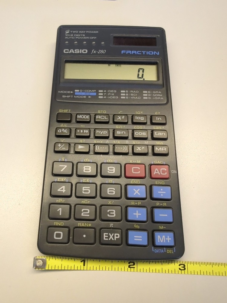 Casio FX-280 Fraction Scientific Calculator Pre-owned Solar