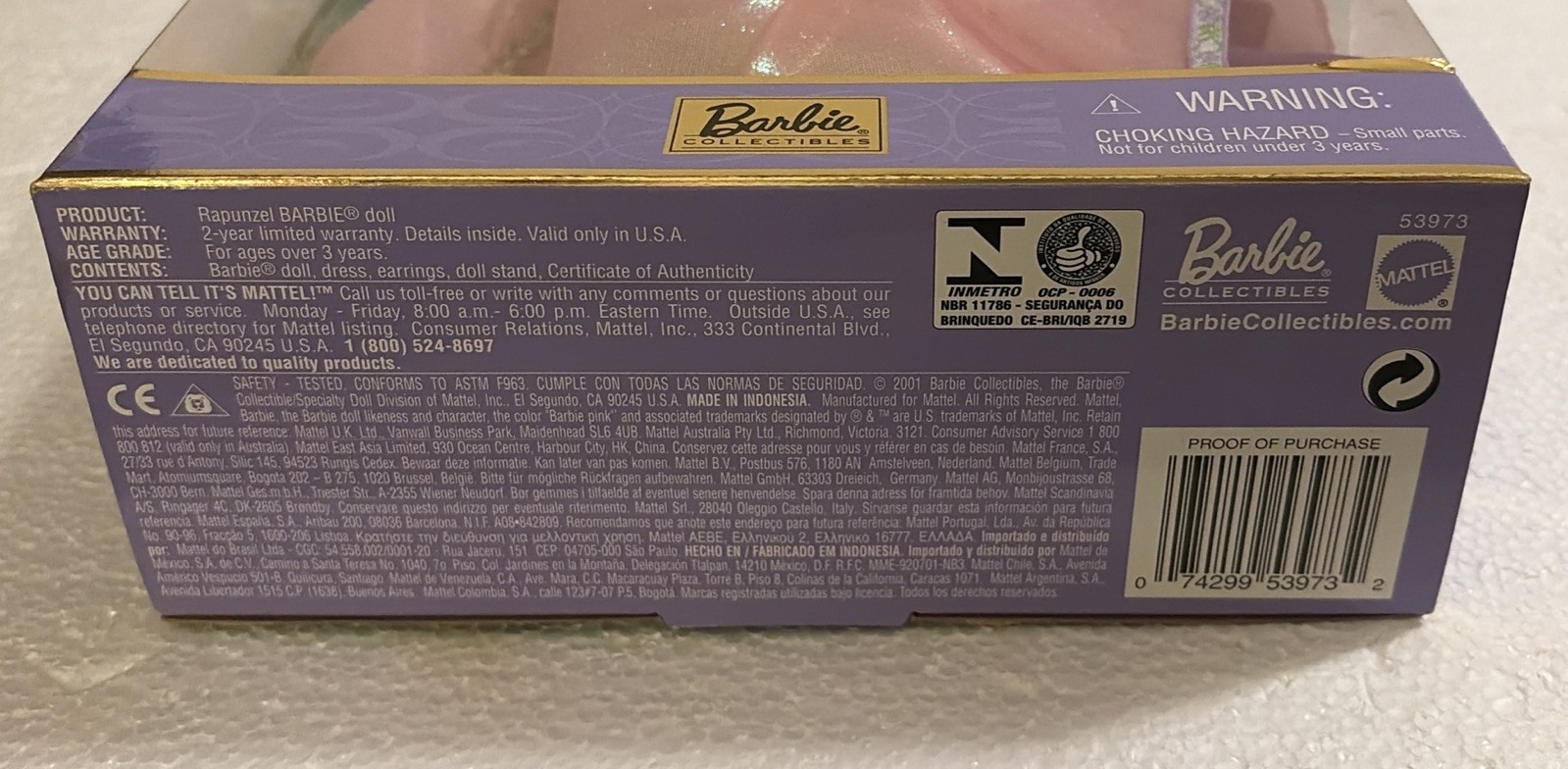 Barbie Doll Rapunzel 2001 Collector Edition Gold Label 53973 NRFB Mattel Vintage