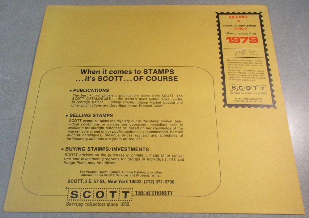 "SCOTT" IRELAND SUPPLEMENT # 2 1979 W/FREE SHIPPING!!
