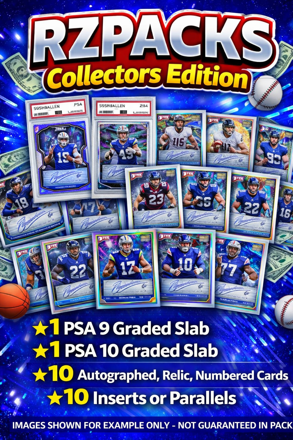 MLB Sports Card Grab Bag LOT 2 PSA Slabs + 10 Auto/Relic/#'d + 10 Inserts CHASE