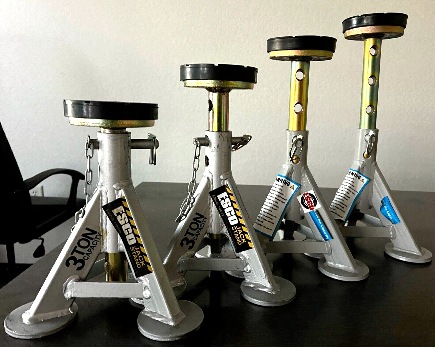 ESCO 10499 Performance Shorty style 3 Ton Jack Stand PAIR