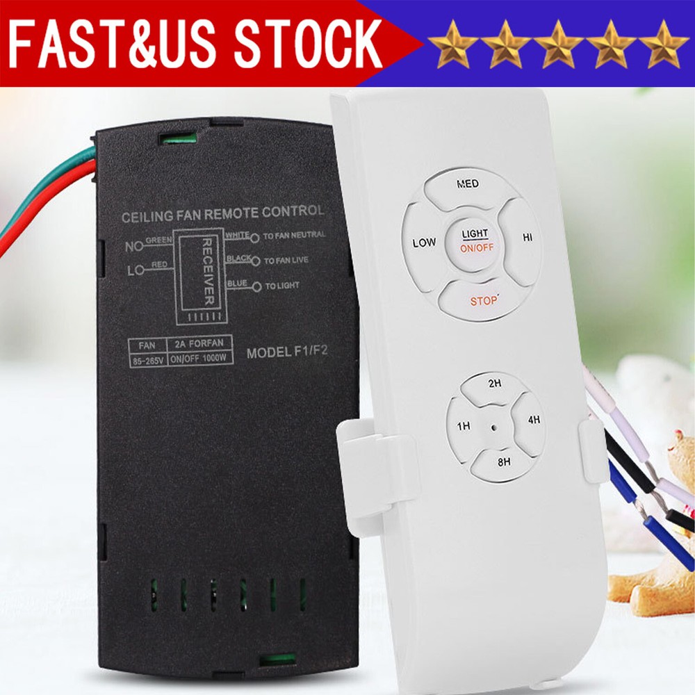 Universal Wireless Remote Control and Receiver Kits for Ceiling Fan Lamp Home