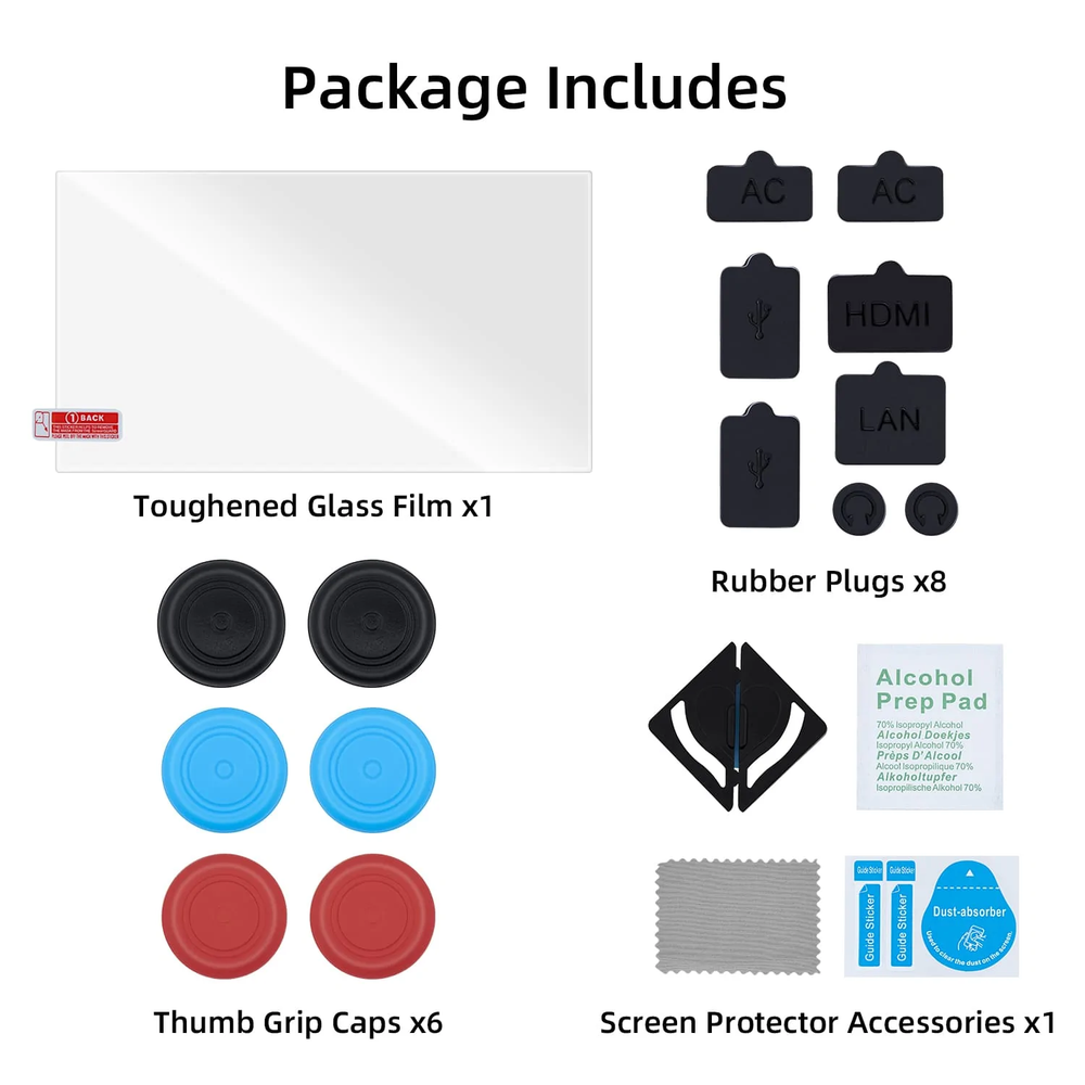 Dust Proof Kit with Tempered Glass Screen Protector for the Nintendo Switch OLED