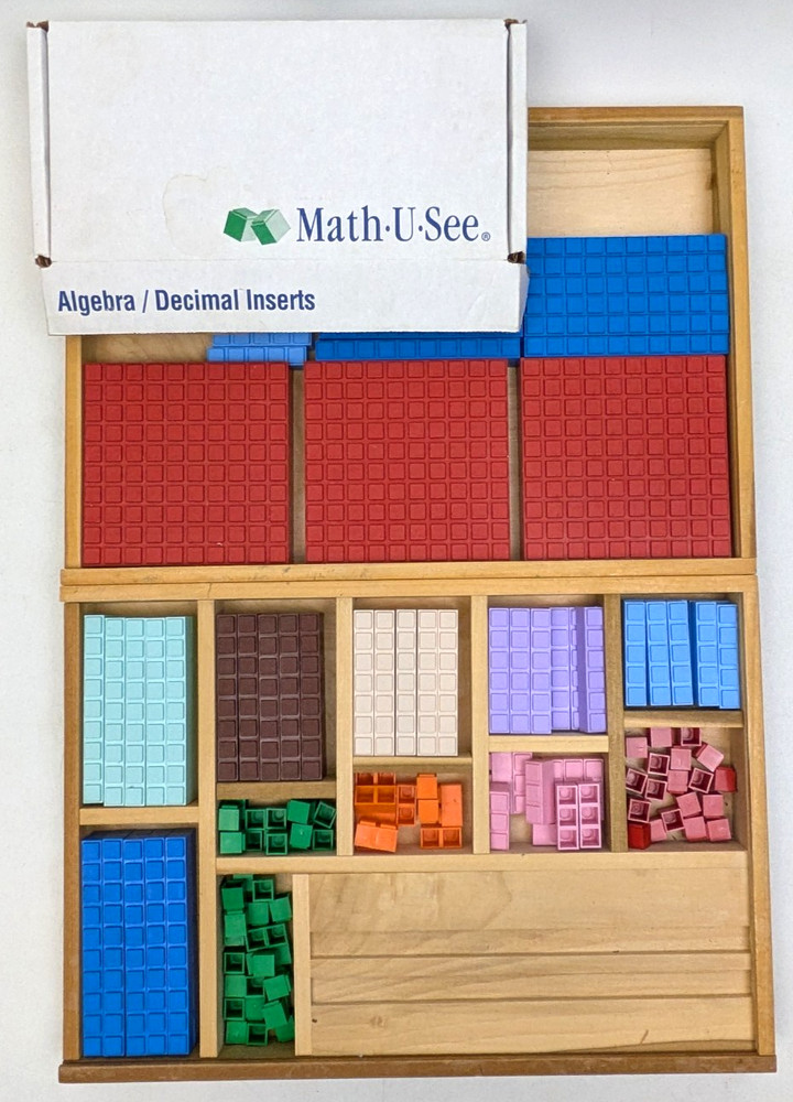 Math U See Manipulatives Integer Block & Algebra/Decimal Insert Kits Lot w/ Case