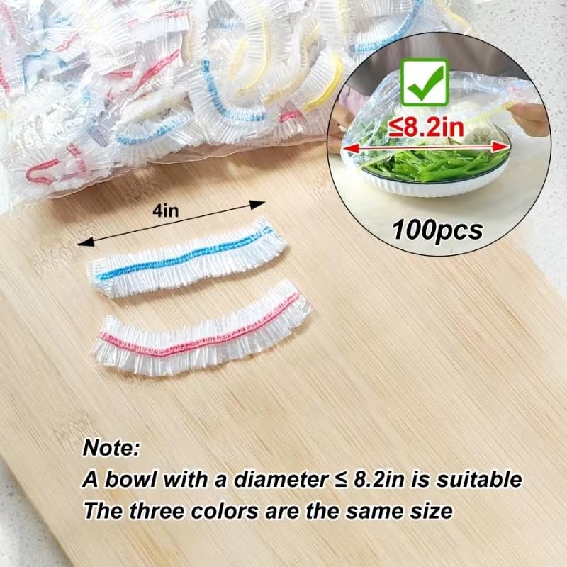 Plastic Bowl Covers Elastic Reusable Fresh Keeping Standard, Transparent